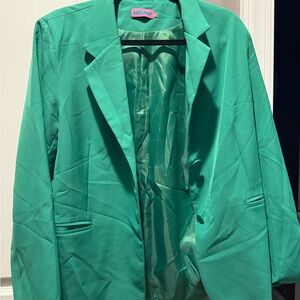 Edikted Green Blazer Suit Jacket